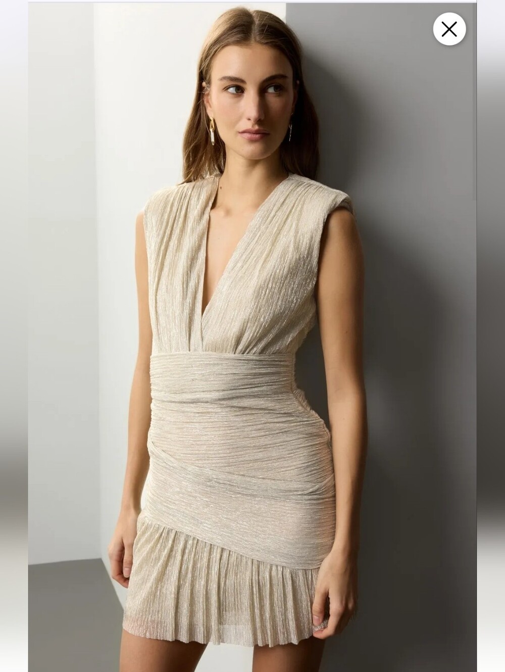 MAJE PLEATED MINI DRESS SIZE 5 MSRP $275